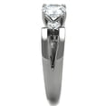 thumbnail image 4 of Women's High Polished Stainless Steel Engagement Ring with AAA Cubic Zirconia - Size 9, 4 of 5