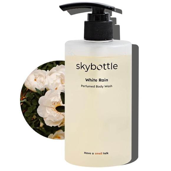 skybottle Body Wash refrescante y limpiador con AHA Deep Moisture para piel seca perfumado con aroma a bergamota y rosa blanca 10.1 fl. Onz