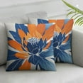 thumbnail image 3 of nygtbtfer Orange Set of 2 Fall Colored Flower Outdoor Decorative Throw Pillows Themed Pillowcases Linen Decor for Sofa White, 3 of 7