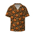 thumbnail image 2 of Lsque Quirky Corn Pumpkin print Men's Cuban Collar Short Sleeve Shirt Summer Beachwear Casual Button Down Fashionable Vacation Leisure Shirt-XX-Large, 2 of 7