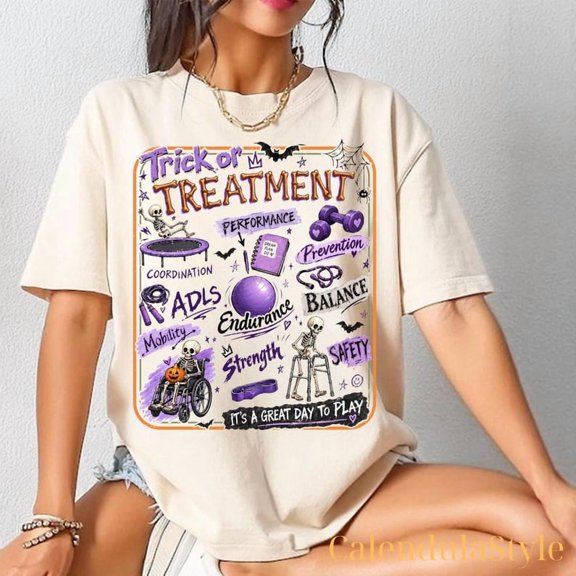 Trick Or Treatment Halloween Shirt, Physical Therapy OT SPED Teacher Tee, Funny Halloween PT, Occupational Therapist