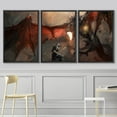 thumbnail image 3 of wall26 Framed Canvas Print Wall Art Set Knight Fighting Fire Breathing Dragon Fantasy &amp; Sci-Fi Fairy Tale Digital Art Pop Art Decorative Landscape for Living Room, Bedroom, Office - 24"x36&q, 3 of 5