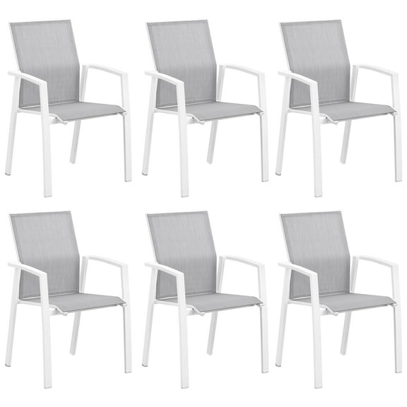 Heynemo Aluminum Patio Chairs Set of 4, Fully Assembled Outdoor Dining Chairs with 360 lbs Weight Capacity, Stackable Outdoor Patio Furniture for Backyard, Garden