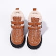 thumbnail image 5 of BRGZLK Toddler Kids Girls Boots Winter Casual Comfy Warm Fleece Lined Snow Boots Trendy Solid Color Waterproof Non Slip Ankle Booties with Buckle Detail Brown 3.5-4 Years, 5 of 6