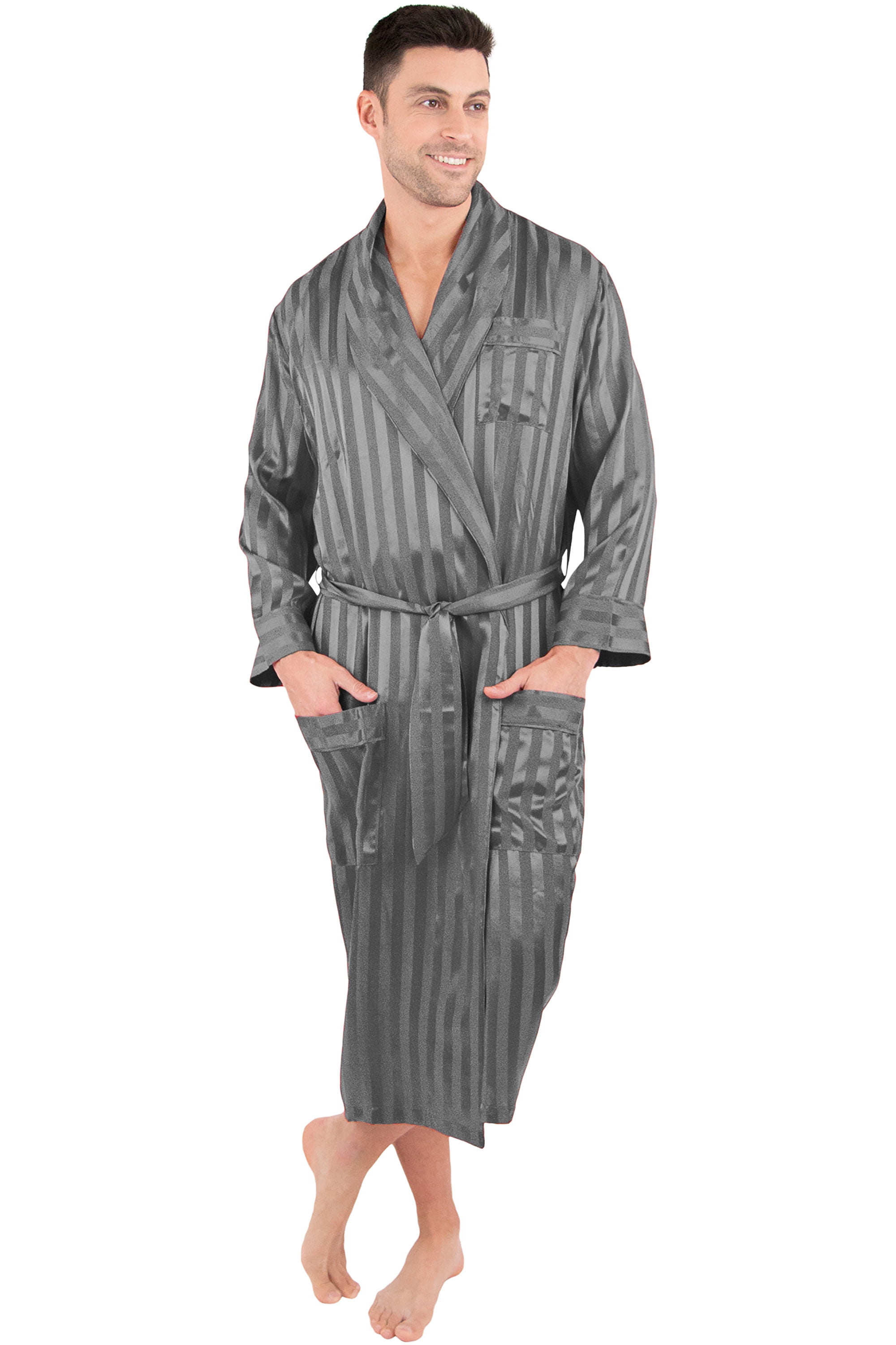 Striped mens silk robe Clearance