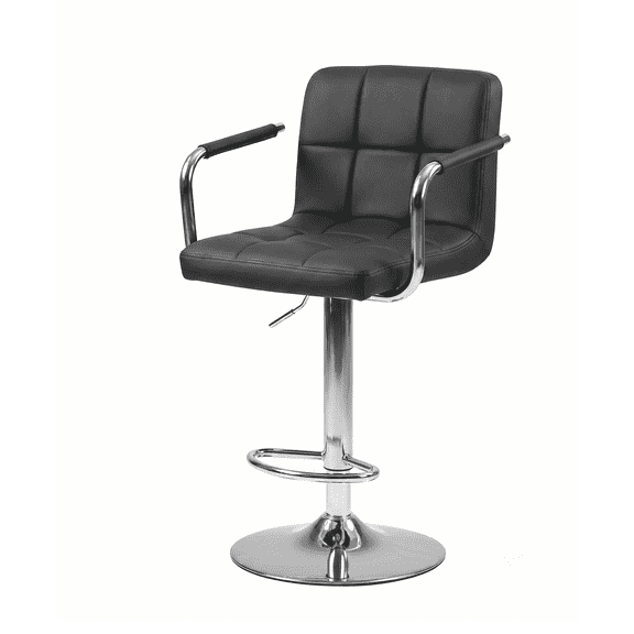 Alvantor 2-Pack Bar Stools, PU Leather Height Adjustable Swivel/ Arms Barstools, Hydraulic Kitchen Counter Height Bar Chairs, Made of Waterproof Polyurethane Leather Material