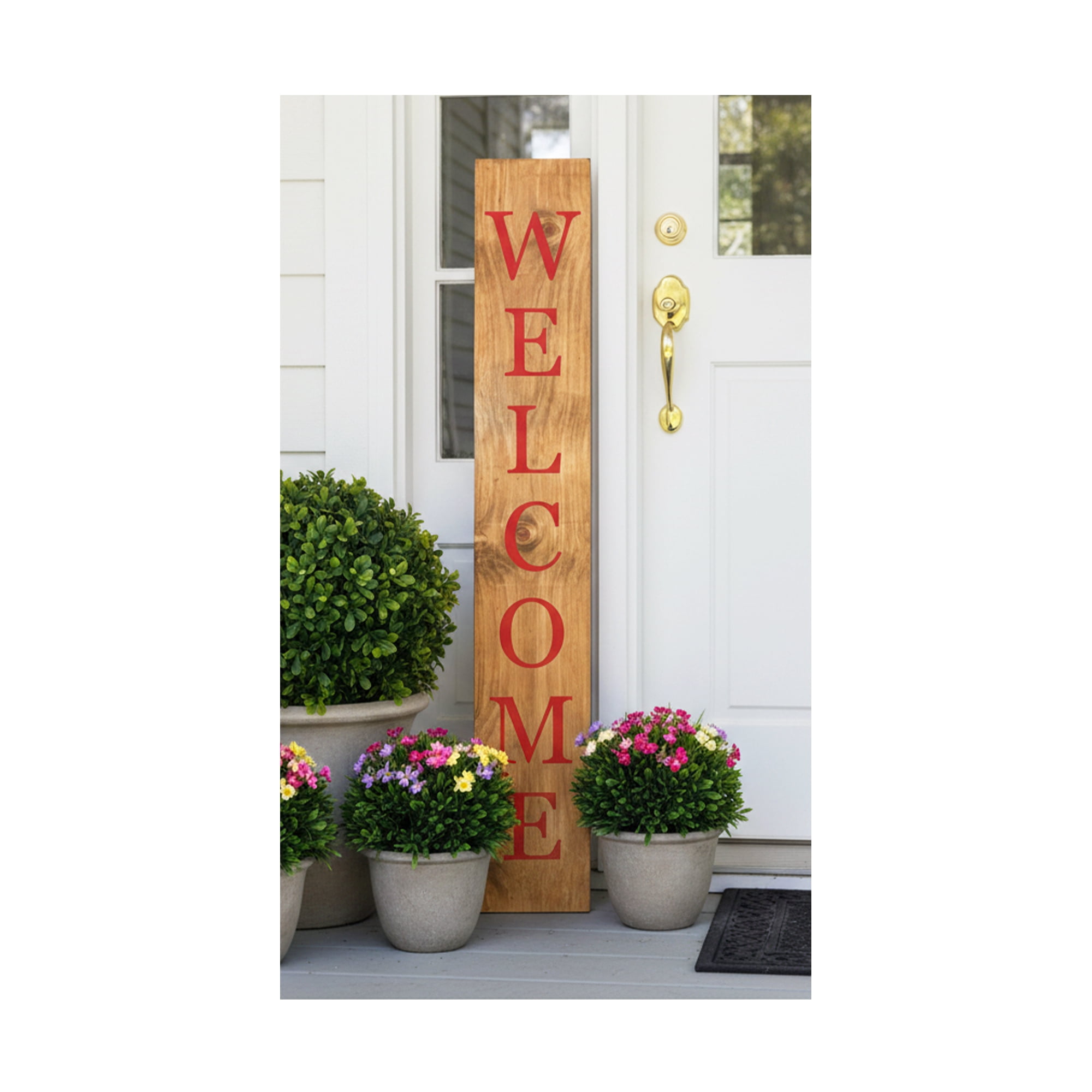 Calloway Mills 119354707 Red Welcome Porch Leaner, 47" x 07"