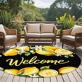 thumbnail image 4 of Round Rug 5Ft Washable Non-Slip, Yellow Lemons Circle Area Rugs for Living Room Bedroom, Summer Fruits Leaves Botanical Black Indoor Floor Mats Carpet Runner for Home Decor Aesthetic, 4 of 8