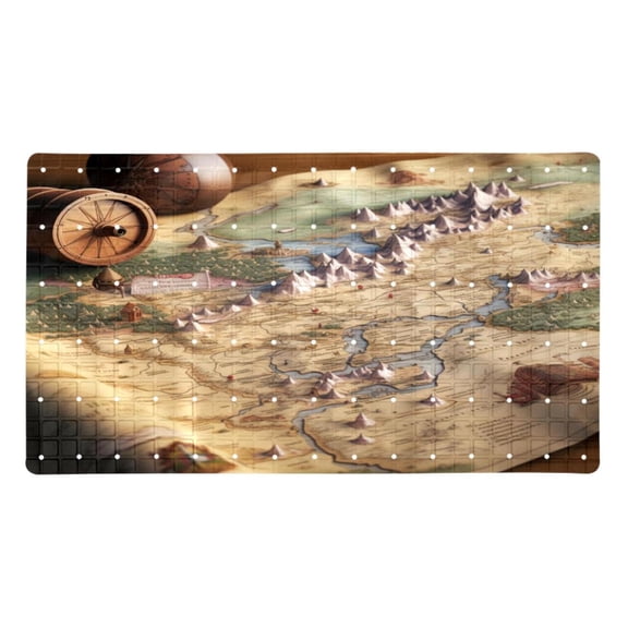 Non-Slip Bathtub Mats Vintage Map Prints Soft Bath Tub Bathroom Shower Mat for Baby and Adults, Machine Washable