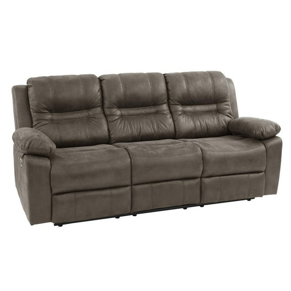 Poundex  Furniture  Breathable  Leatherette  Sofa  in  Slate Blue