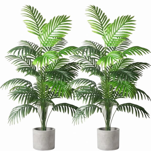 2 Pack 3.3 Ft Artificial Palm Tree Plants, Large Faux Tropical Leaves, Lifelike Plastic Monstera, Tall Potted Greenery for Home Office Indoor Outdoor Decor