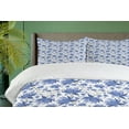 thumbnail image 4 of Ambesonne Floral Duvet Cover Sets, Japanese Lotus Flowers Image, 2-King, White and Ceil Blue, 4 of 7