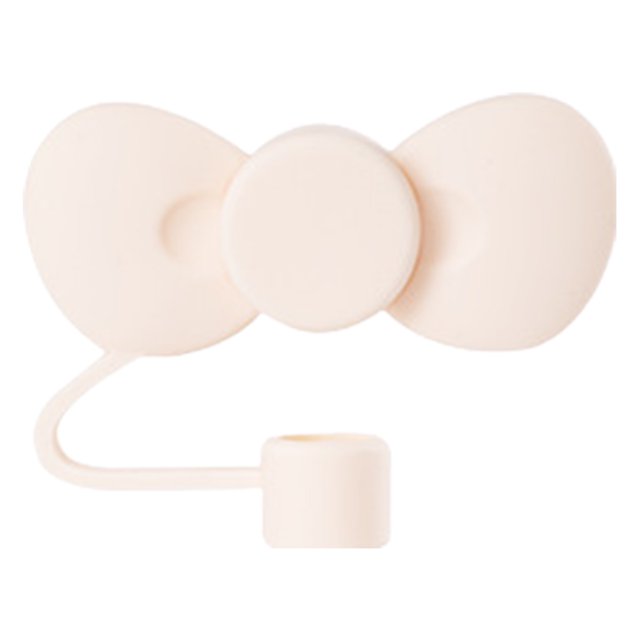 Tapa de paja genérica, tapa de paja con forma de lazo de 10 mm, accesorios para vasos de agua, color beige