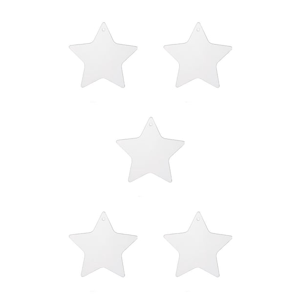 Naiovety LLavero de acrílico portátil DIY preperforado transparente artesanías haciendo película de protección llavero * estrella 5cm 2mm Estrella 5cm 2mm 5Conjunto