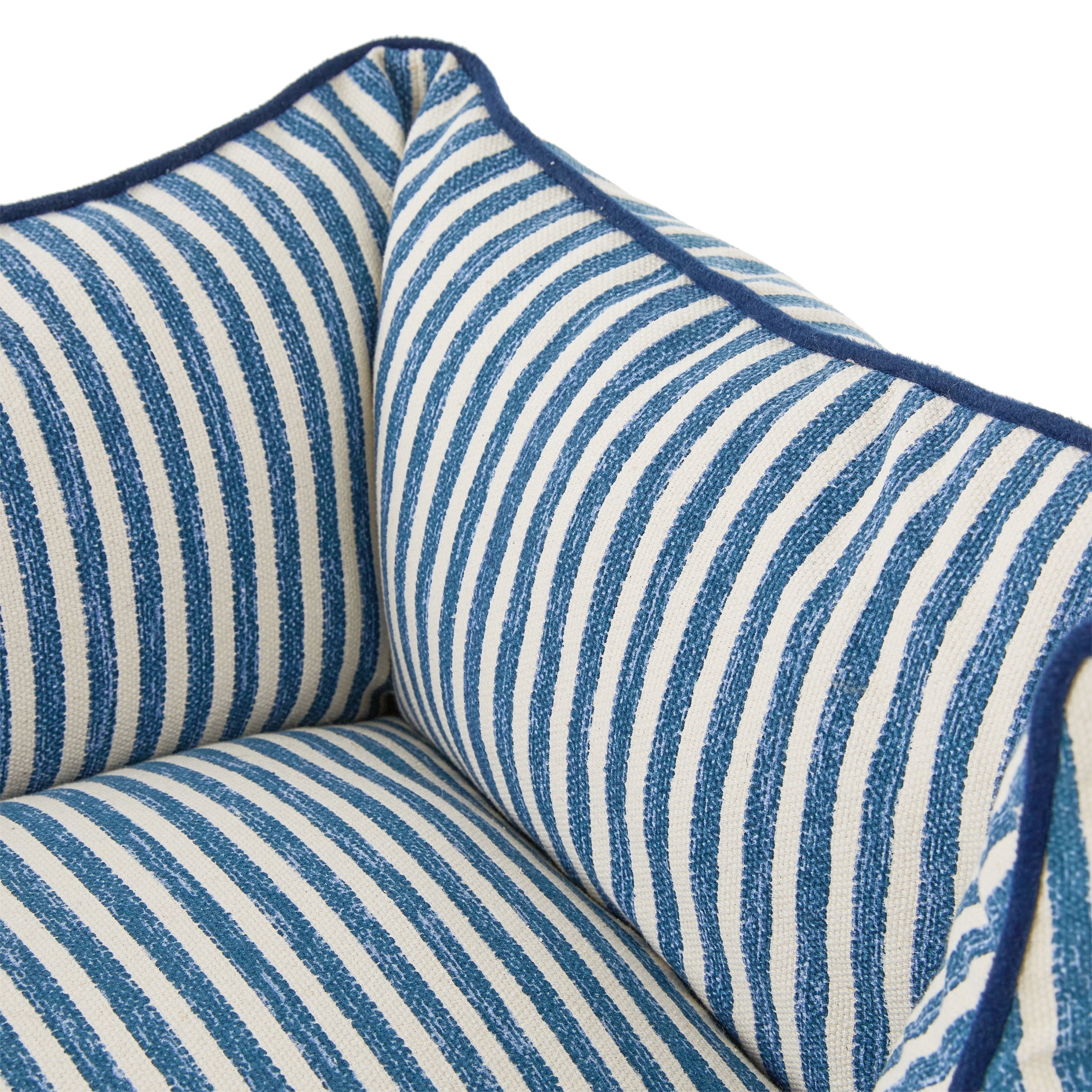 Vibrant Life Large High Wall Striped Dog Bed, Blue and Cream, 27" x 36"