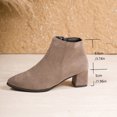 thumbnail image 4 of Wdhugt Pointed Toe Ankle Boots For Women Low Heel Design Comfortable Height Increase Fall Winter Season Flock Material, 4 of 9