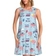 thumbnail image 1 of Xecao Robes d'Entraînement Cérébral pour Femmes Robes d'Été Décontractées Robes de Plage Sans Manches Robe Évasée avec Poches, 1 of 7