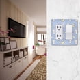 thumbnail image 5 of Yayeee Rocker Switch Wall Plate 1-Gang 4.6"x2.9" Home Decorative Outlet Cover, Blue Cartoon Rabbit Pattern, 5 of 6