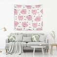thumbnail image 6 of Pink Cute Pigs Tapestry Wall Hanging Tapestries Happy Colorful Hippie Psychedelic Art Polyester Carpet Wall Decorative for Living Room Bedroom 80x60inch, 6 of 7