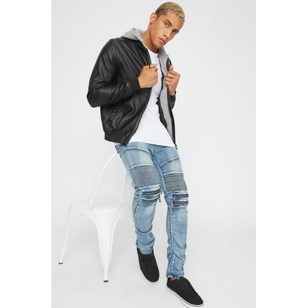 urban planet men 39 s zip moto denim jogger walmart canada urban planet canada size chart