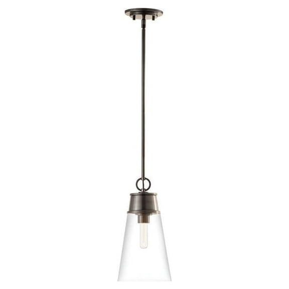 2300P8-BP-Z-Lite-Wentworth - 1 Light Pendant In Restoration Style-15.25 Inches Tall and 7.5 Inches Wide-Plated Bronze Finish
