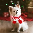 thumbnail image 4 of SCNOR Cute Pet Christmas Scarf - Adjustable Knitted Cotton Scarf for Small Dogs Cats Under 10 lbs, Festive Red Holiday Pet Scarf, 4 of 6