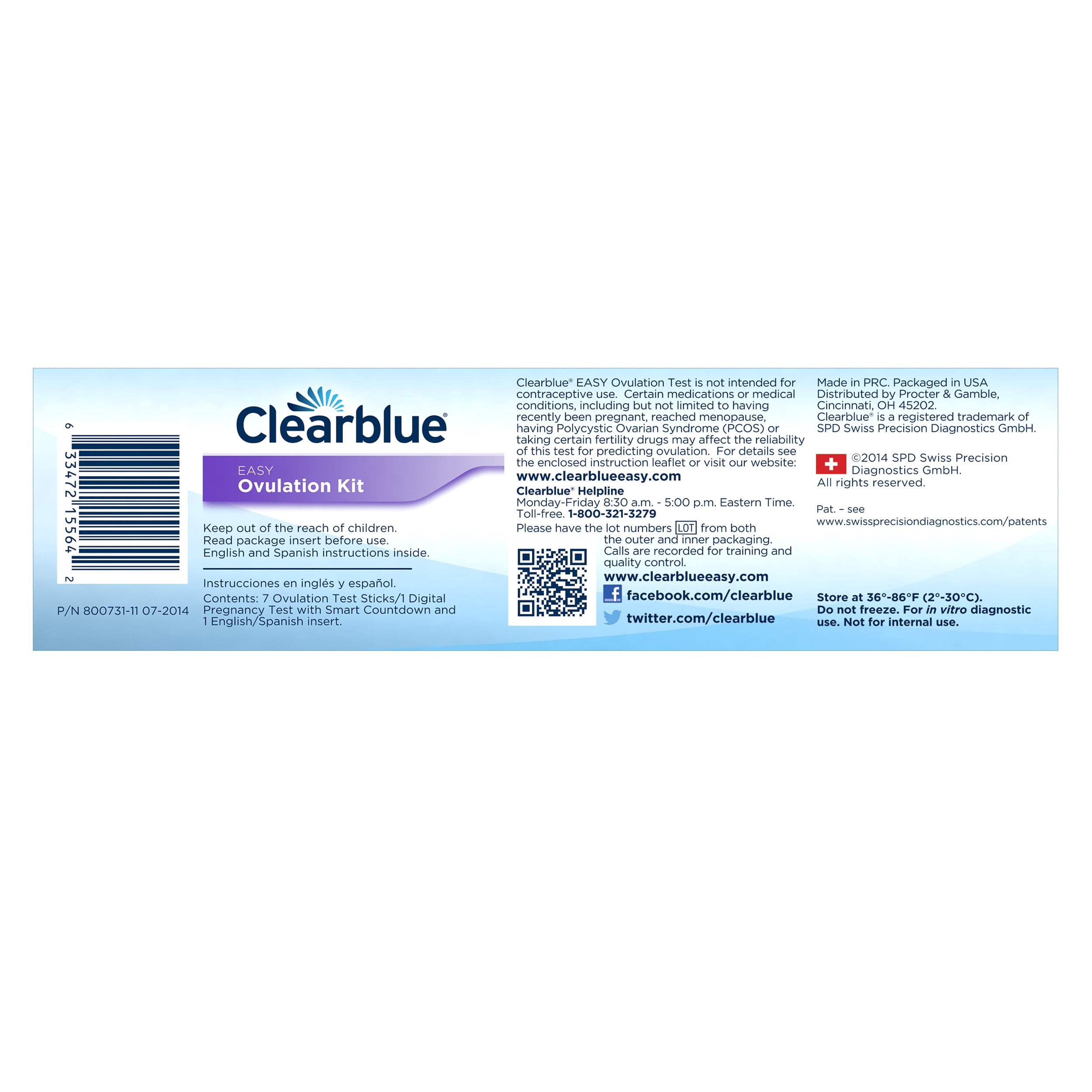 Clearblue Easy Ovulation Kit Combopack- 7 Ovulation Tests + 1 Pregnancy Test
