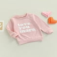 thumbnail image 4 of POINTERTECK Pulls Imprimés Lettres pour Filles Bébé Mignon Manches Longues Col Rond Sweat-Shirts Lâches Rose 3-4 Ans, 4 of 7