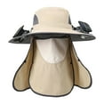 thumbnail image 3 of Sombrero de ventilador Jinwen para hombre y mujer con protección solar caqui, 3 of 8