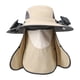 thumbnail image 3 of Sombrero de protección solar de ala ancha Yuyangstore con 2 ventiladores solares caqui, 3 of 8
