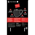 thumbnail image 4 of Hanes 100% Cotton 5-Pack Adult Face Mask, Black, Unisex, 4 of 5