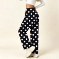 thumbnail image 7 of Wide Leg Pants for Women, Women's Polka Dot Wide Leg Pants High Waisted Drawstring Lounge Pants with Pockets Loose Fit Casual Bottoms for Daily Wear Travel Work Soft Comfy, 7 of 7