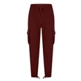 thumbnail image 3 of Mens Cargo Pants Drawstring Casual Hiking Pants Joggers Athletic Trousers Cotton Loose Straight Leg Sweatpants For Men, 3 of 5