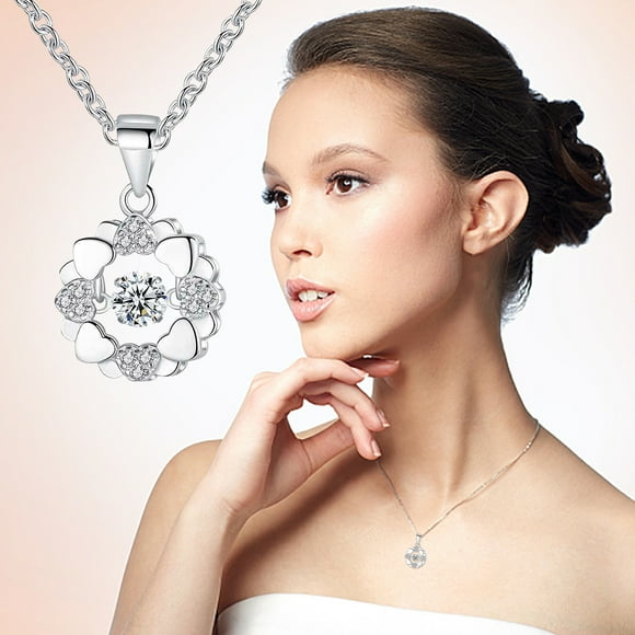 TopLLC Necklaces & Pendants Necklace Women's Clavicle Chain Heart-shaped Smart Pendant Valentine's Day Gift clavicle chain
