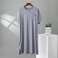 thumbnail image 5 of PBFRDSJ Modal Mens Loose Nightshirt Short Sleeve Crew Neck Casual T Shirt Thin Breathable Summer Nightwear, 5 of 9