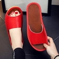 thumbnail image 2 of JeashCHAT Slip On Slide Sandals for Women Women's Flat Shoes Ladies Beach Sandals Summer Non-Slip Causal Slippers (Red), 2 of 3
