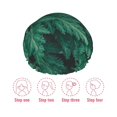 thumbnail image 5 of Kdxio Green Leave Fern Print Shower Cap for Women,Elastic and Reusable,Double Waterproof Layers Bathing Hat, 5 of 6