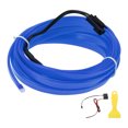 thumbnail image 1 of Cuerda de luz LED EL de 3 metros Unique Bargains, tira de luz brillante para decoración de automóviles, controlador de cableado (12v) azul, 1 of 1