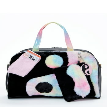 Wonder Nation Girl's Yin Yang Ombre Weekender Duffle Handbag Set Black & Pink