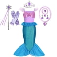 thumbnail image 4 of Mermaid Dress for Girl Ariel Prom Princess Costumes Cosplay Dress for Kids Girls Birthday Party Dress Up Gown Halloween Clothing, 4 of 5