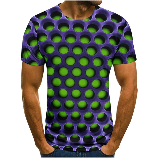 Chemises à Manches Courtes pour Hommes T-Shirt pour Hommes 3D Imprimé Abstrait Non Relocalisé Manches Courtes Col Rond Mode Décontracté Quotidien Vacances T-Shirt Haut Blouses Chemises pour Hommes Manches Courtes