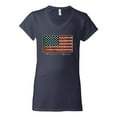 thumbnail image 2 of Wild Bobby, American Game Flag Baseball Bat Ball, Sports, Women Standard V-Neck Tee, Navy, X-Large, 2 of 3