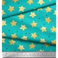 thumbnail image 3 of Soimoi Green Cotton Duck Fabric Dots & Star Print Fabric by the Yard 44 Inch Wide, 3 of 3