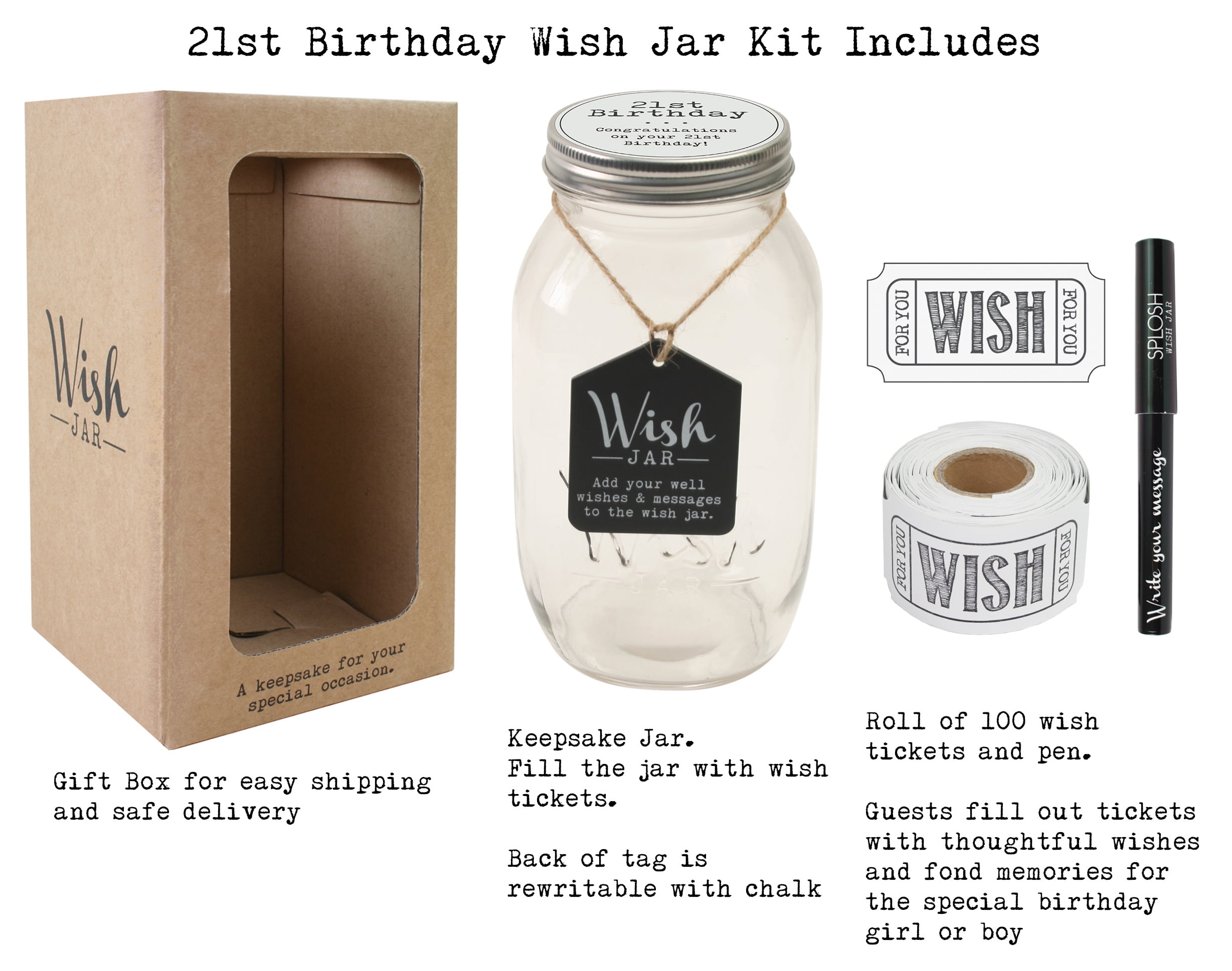 Personalised 21st Birthday Gifts Message in a Bottle Gift with Box for Him Her 