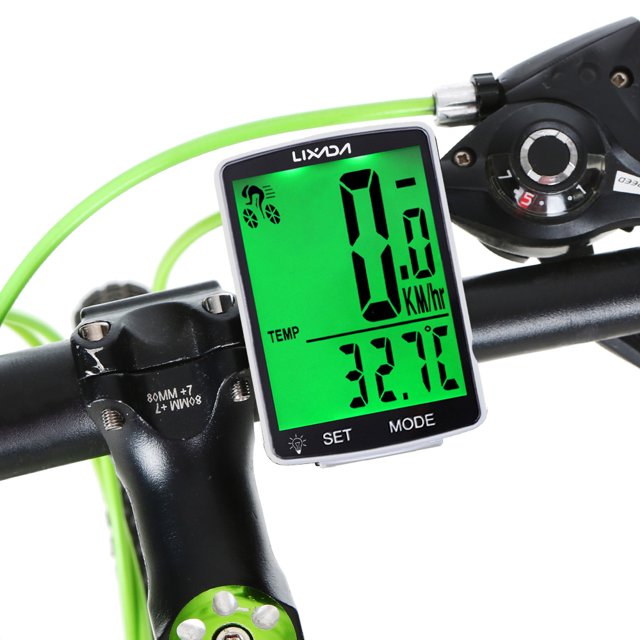 Bike Speed Meter LIXADA Wireless Bike Computer Multi Functional LCD Screen Computer Mountain Bike Speedometer IPX6 Waterproof Cycling Measurable Stopwatch Cycling Accessories