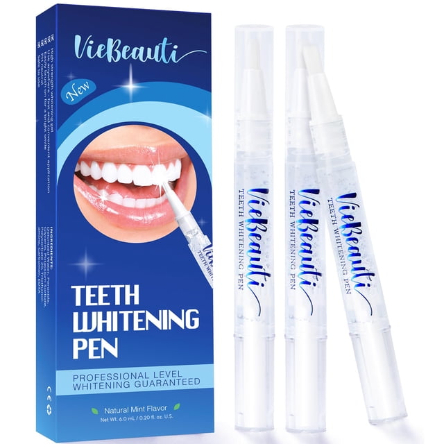 Bolígrafo blanqueador dental VieBeauti, 30+ usos, sin sensibilidad (3 piezas)