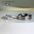 thumbnail image 6 of Adjustable size Wedding Ring Sets His And Hers Couples Women Diamond Sterling Silver Blue Sapphire Cz Man Titanium Wedding Bands, 6 of 8