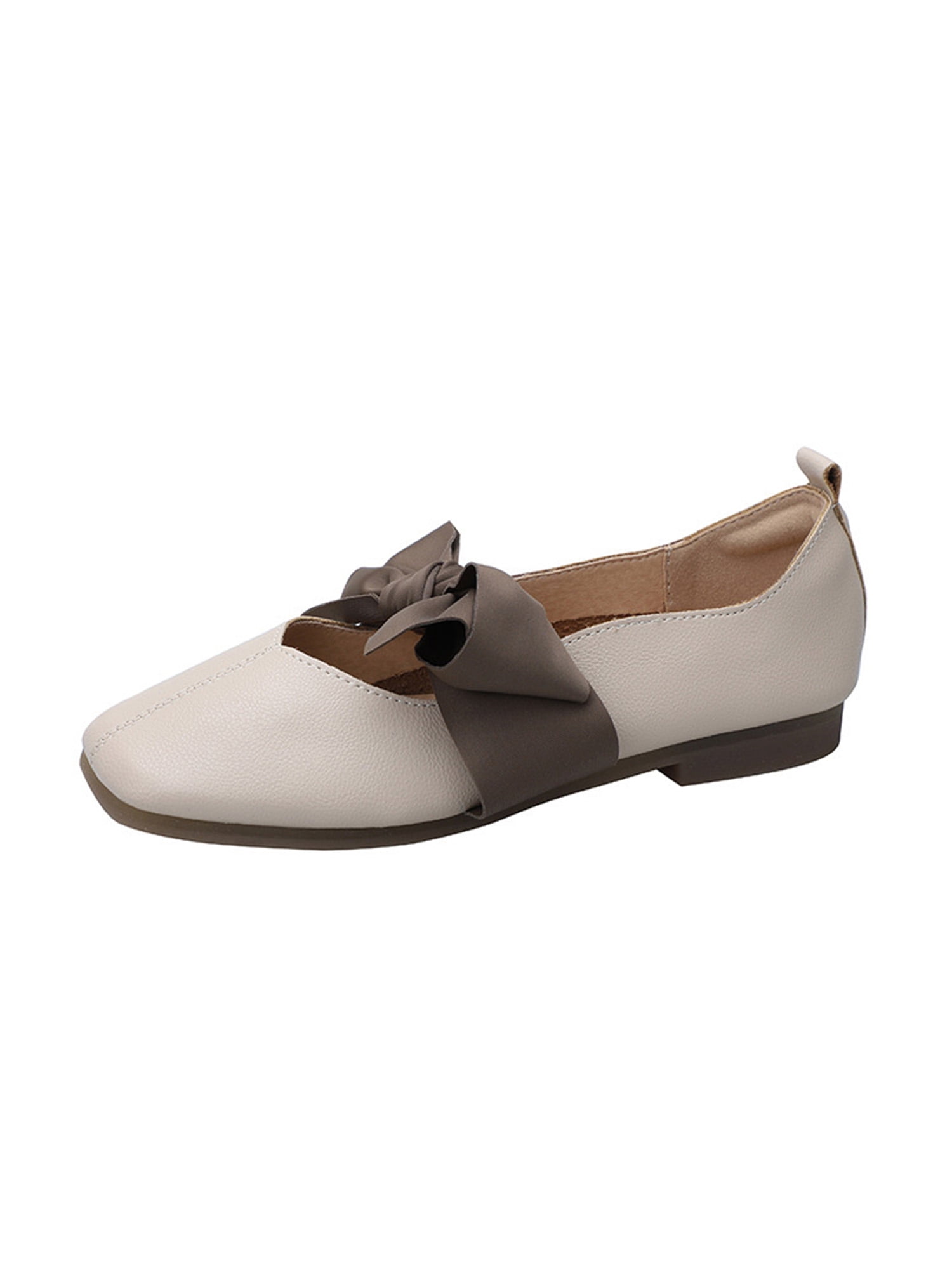 Womens Comfortable Ballet Flat Square Toe Slip On Flat Shoes US Size 7-9.5 