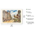 thumbnail image 2 of The Lions of Michigan Avenue - Chicago Illinois - Vintage Travel Poster by Joseph Fehér c.1949 - Master Art Print (Unframed) 13in x 19in, 2 of 4