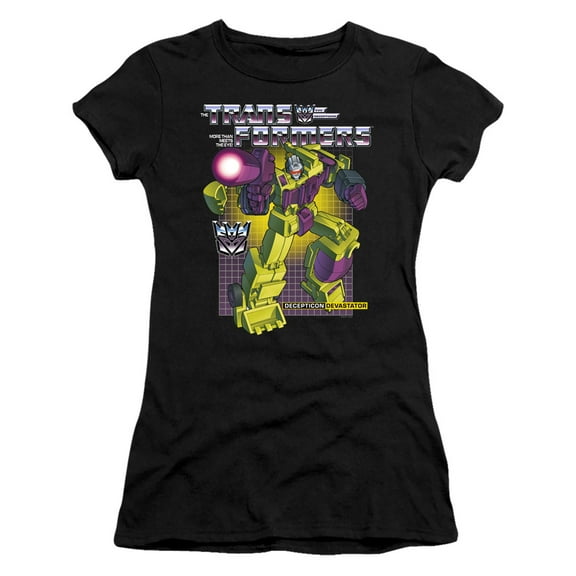 Transformers Devastator S/S Junior Women's T-Shirt Sheer Black